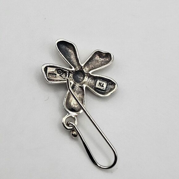 Silpada Sterling Silver Flower Dangle Earrings Signed 925 Thai 1.5\